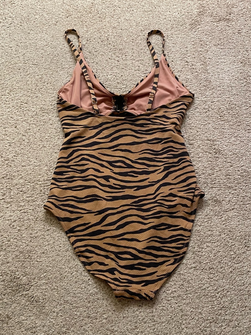 aerie one piece swimsuit bathing cutout small long ruched tiger print ribbed - Picture 6 of 6